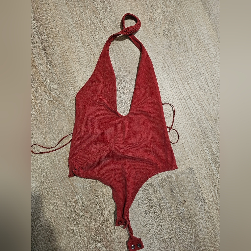 Express Rust Halter Bodysuit